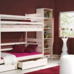 Lit superposé pour enfants avec côtés