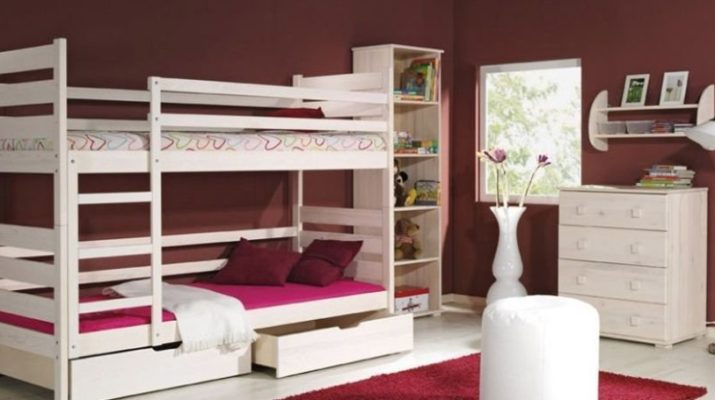 Lit superposé pour enfants avec côtés