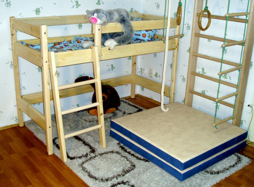 Lit mezzanine en bois