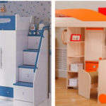 Lits enfants avec espace de travail