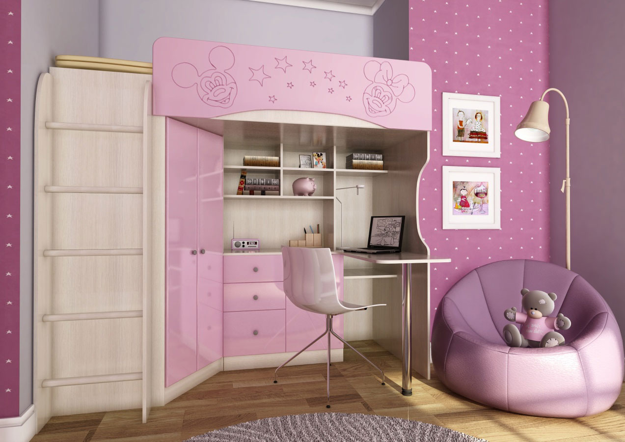 Lit mezzanine pour fille