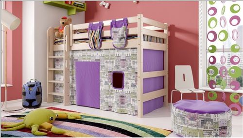 Lit mezzanine avec escalier vertical