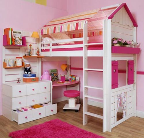 Lit mezzanine avec aire de jeux