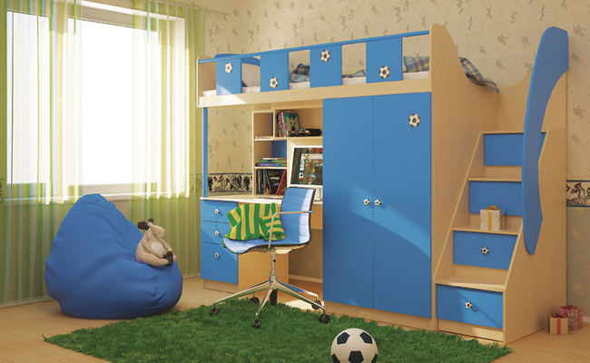 Lit mezzanine avec table