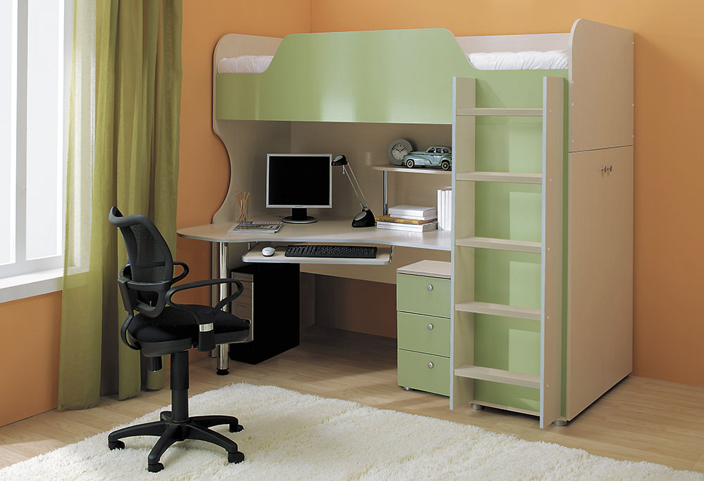 Lit mezzanine avec table