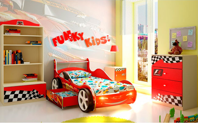 Machine à lit à glissière funky avec tiroir