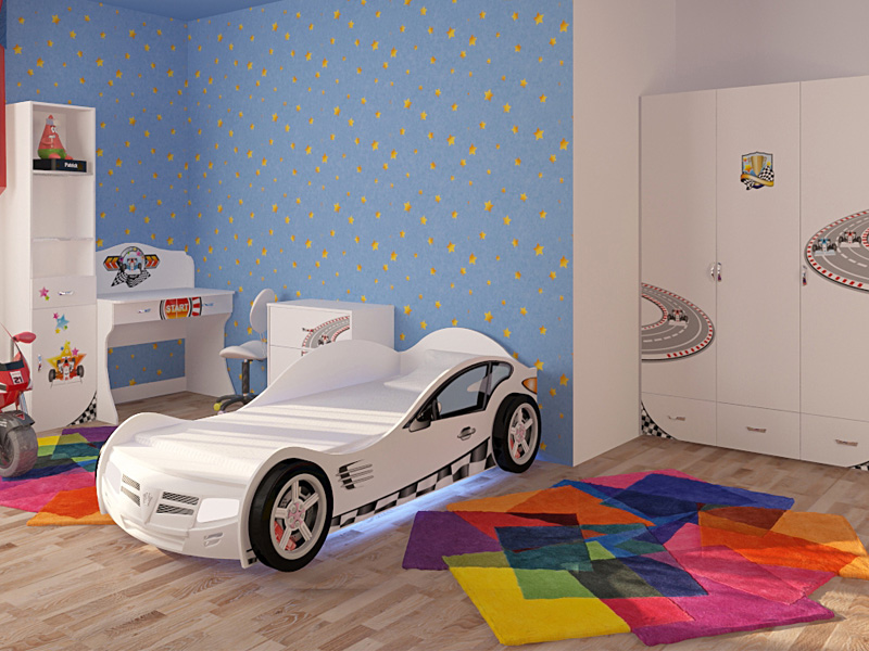 Lit de voiture blanc