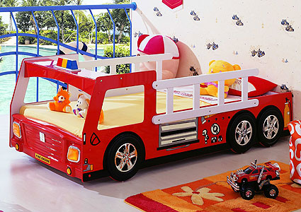 Lit camion pompier pour enfant
