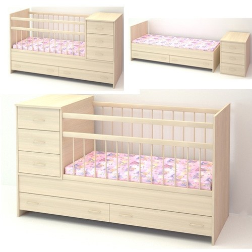 Transformateur de lit pour enfant avec commode