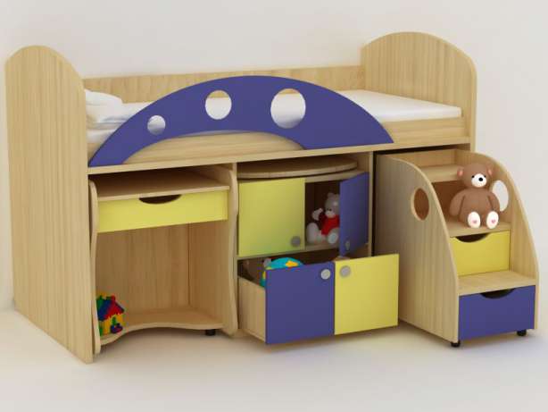 Un lit dans la chambre des enfants