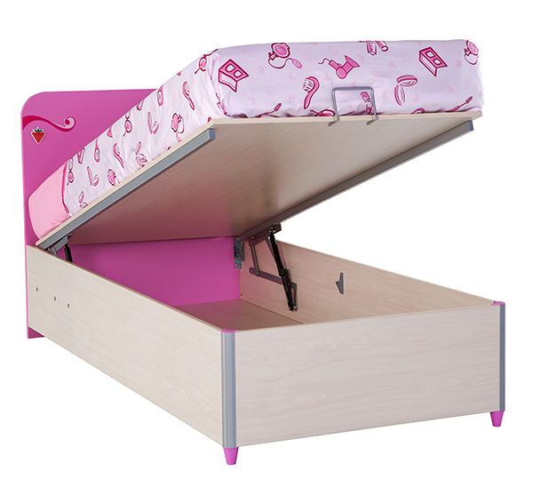 Lit simple avec mécanisme de levage