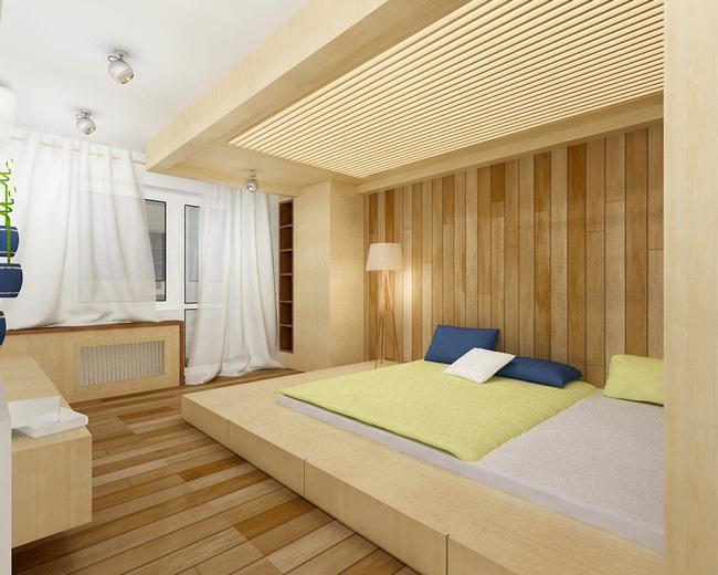 Podium avec lit rectangulaire