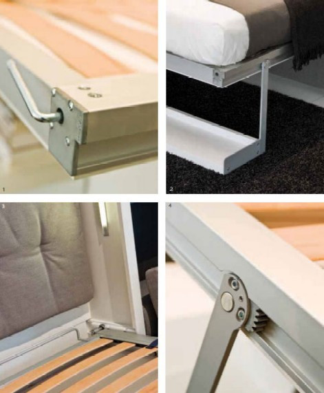 Lit armoire sur charnières