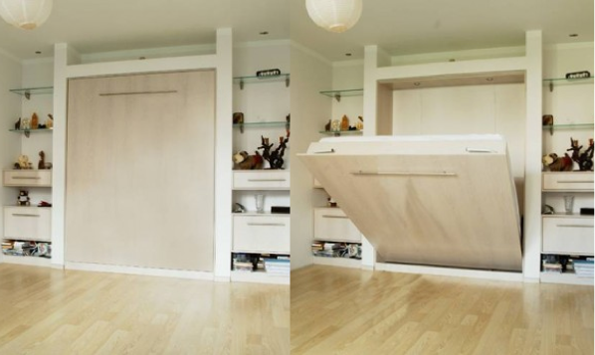 Lit armoire dans une niche