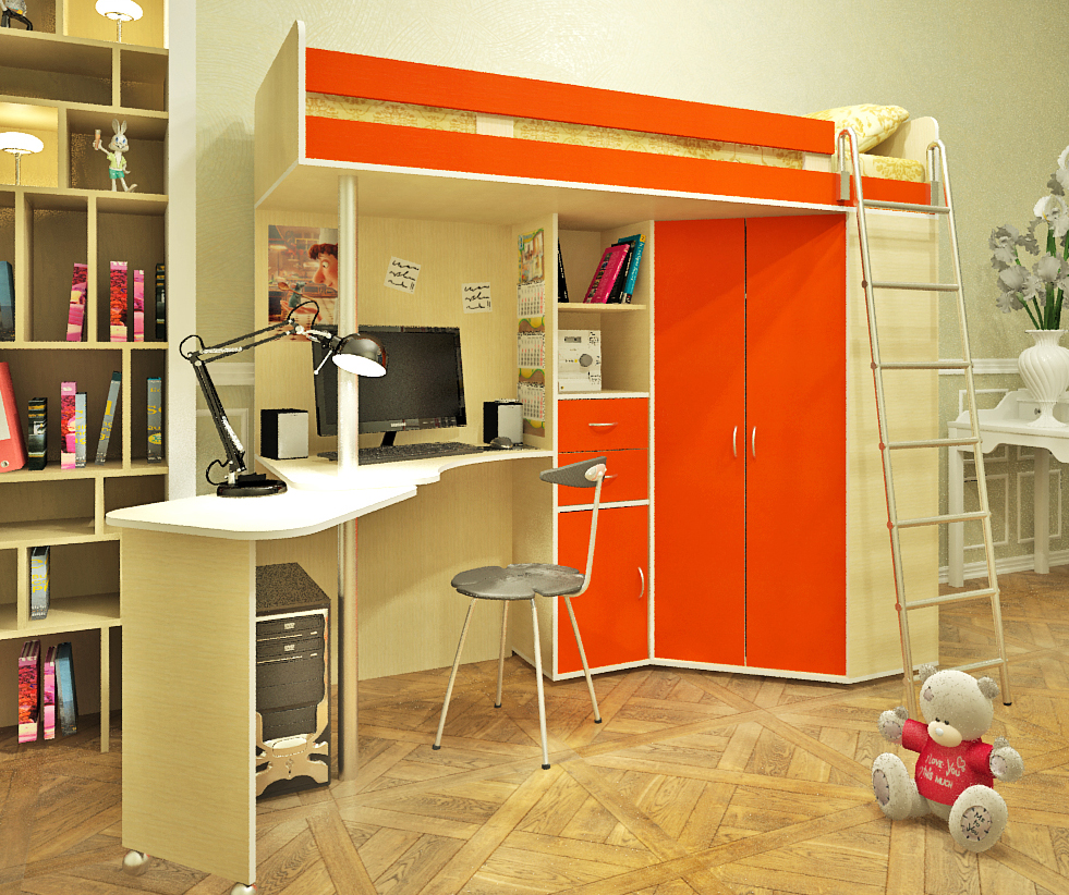 Un endroit pour dormir et un espace de travail