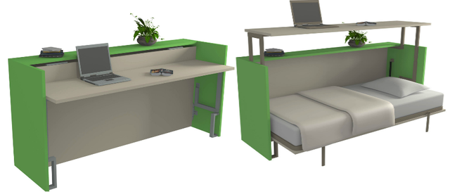 Un lit sur une table