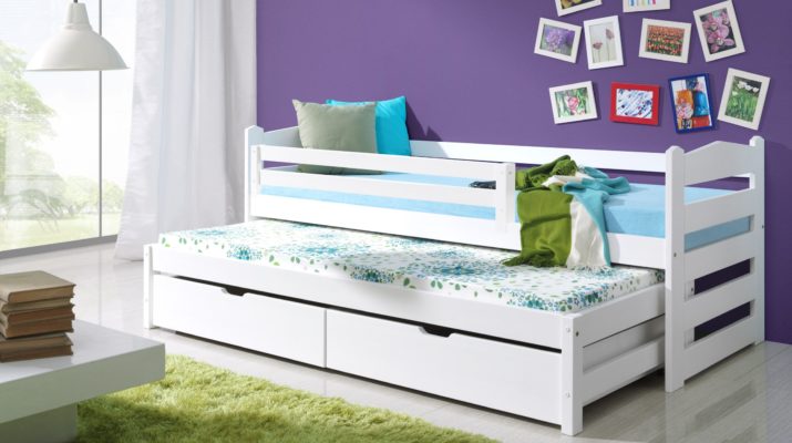 Lit gigogne avec espace de rangement