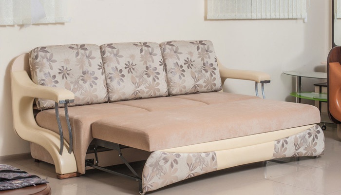 Canapé-lit en position dépliée