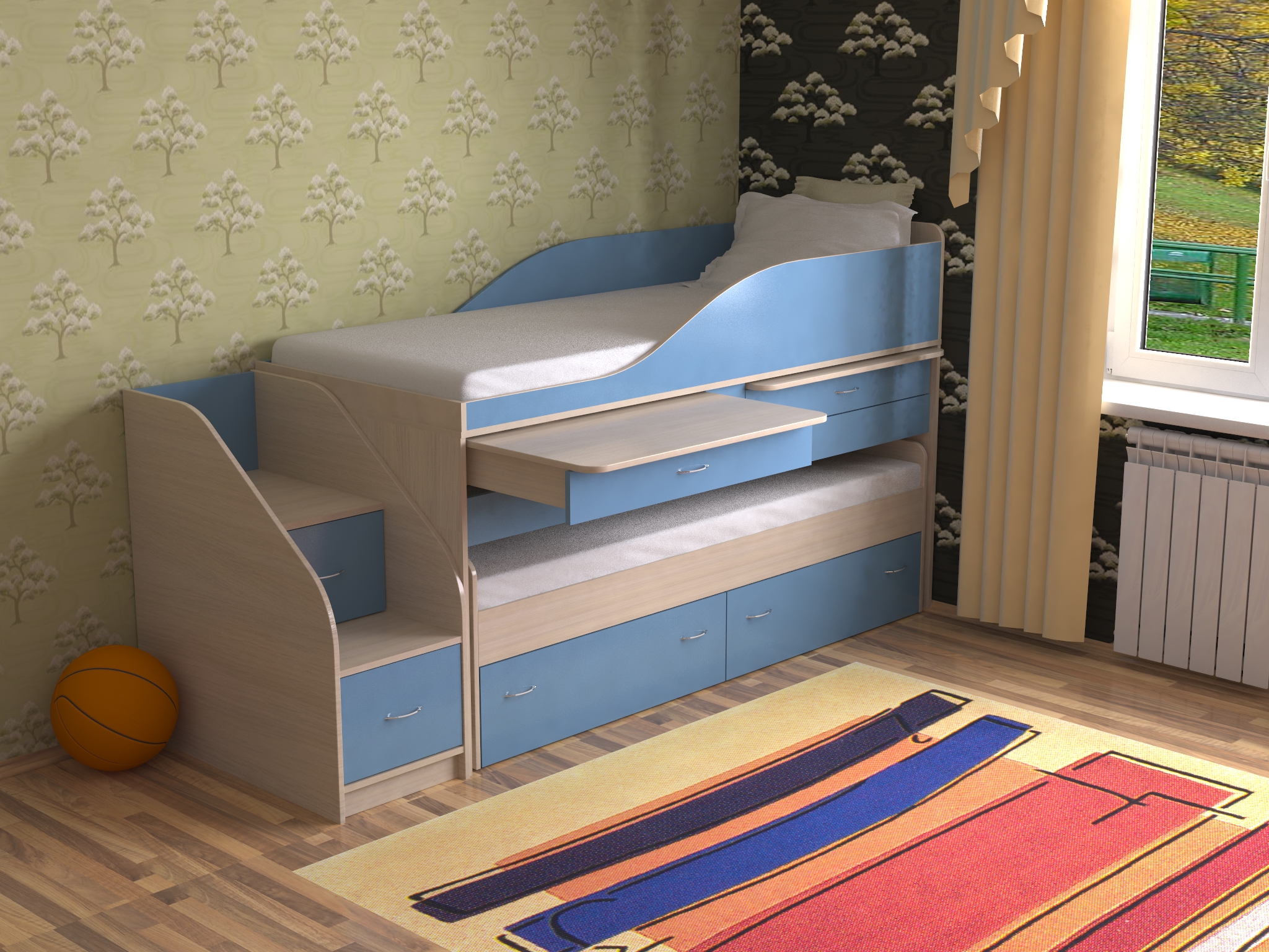 Modèle étiré avec zone de travail