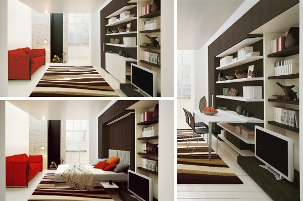 Lit avec espace de travail