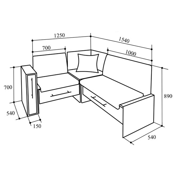 Petit canapé de cuisine