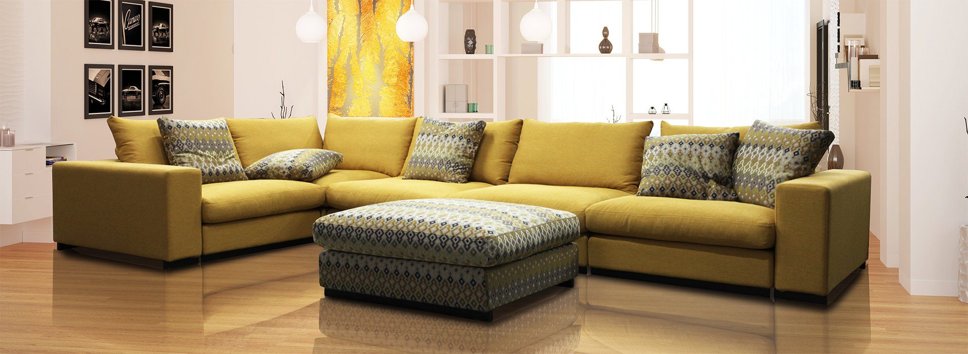 Canapé modulable jaune