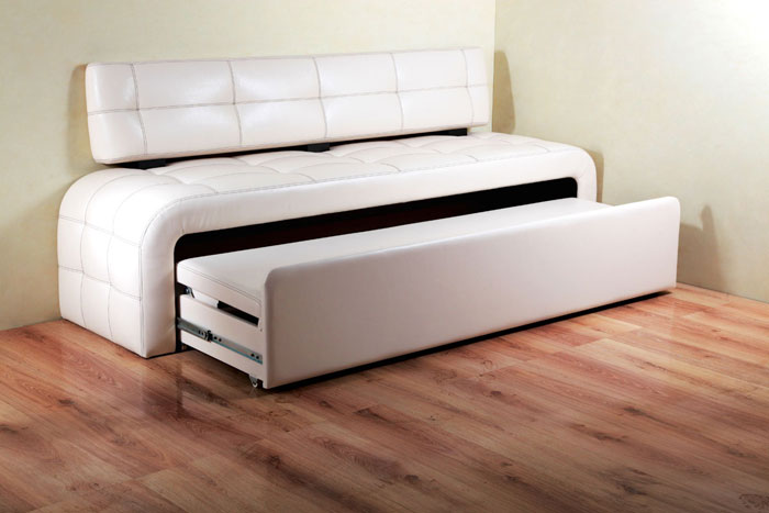 Lit blanc coulissant