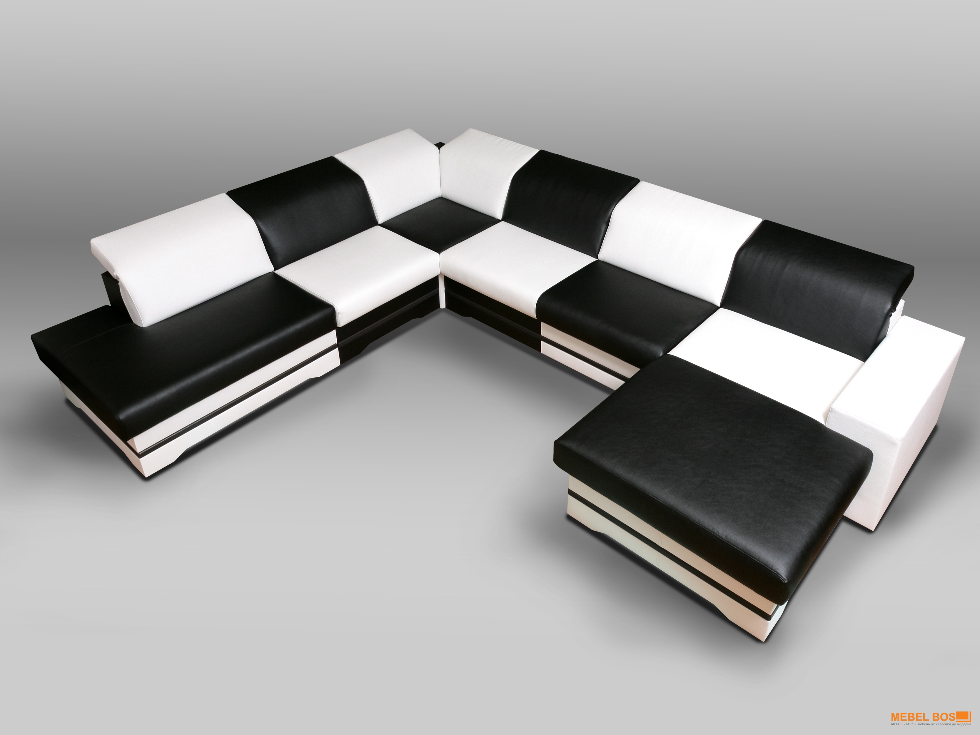 Canapé noir et blanc