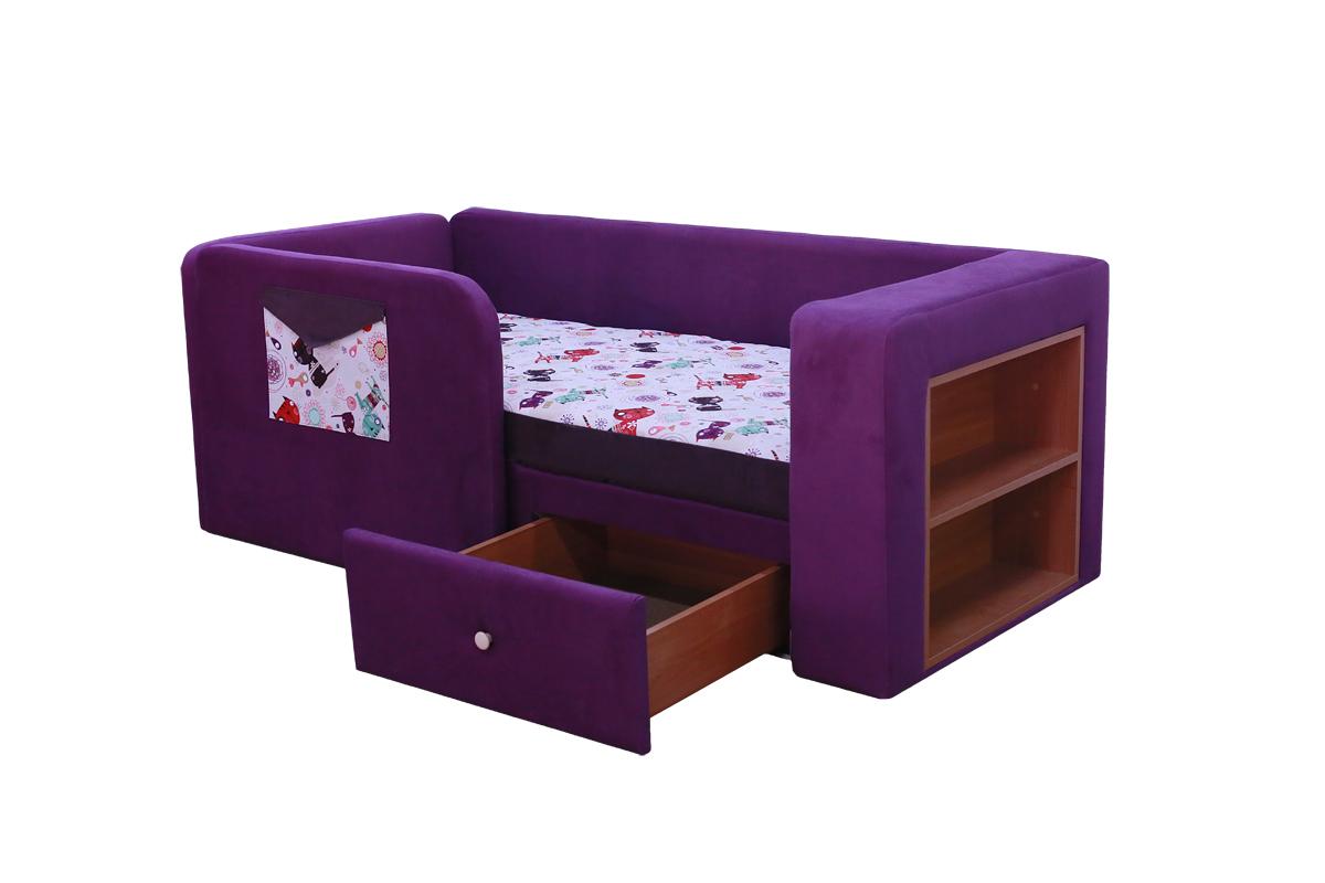 Canapé-lit avec pare-chocs et tiroir