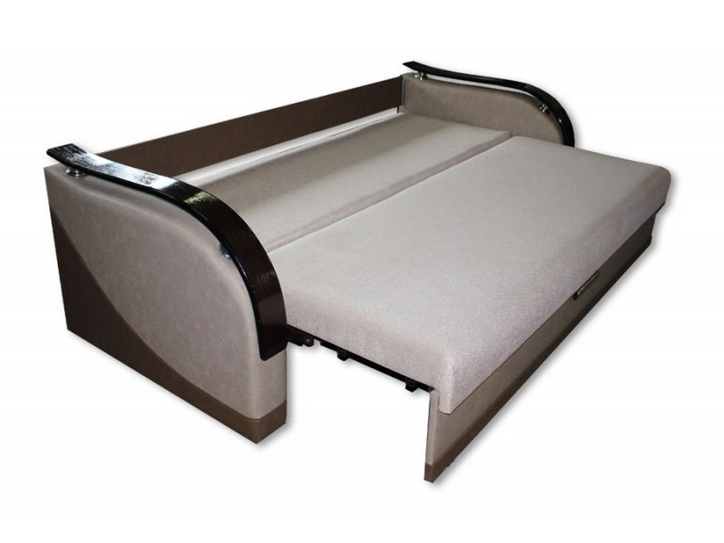 Canapé avec accoudoirs en bois