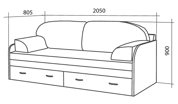 Canapé avec tiroirs pour la literie