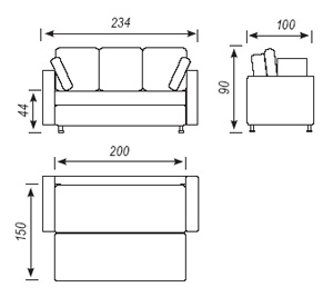 Meuble triple rembourré