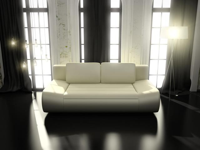Le canapé est en cuir artificiel