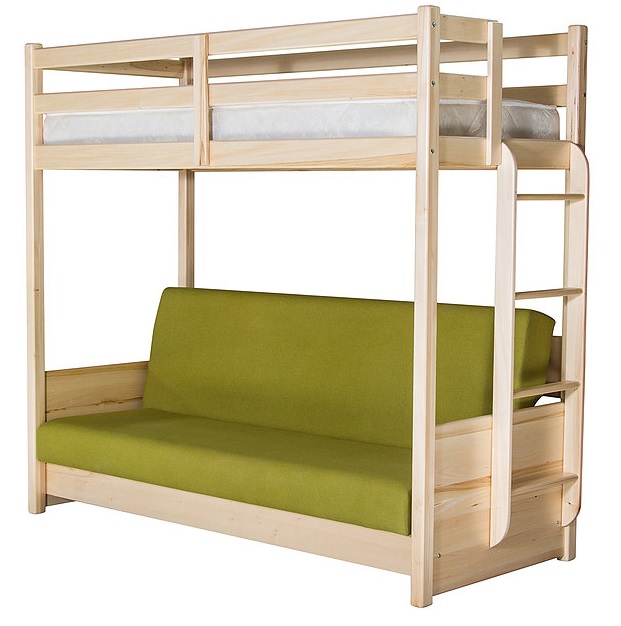 Lit superposé avec canapé