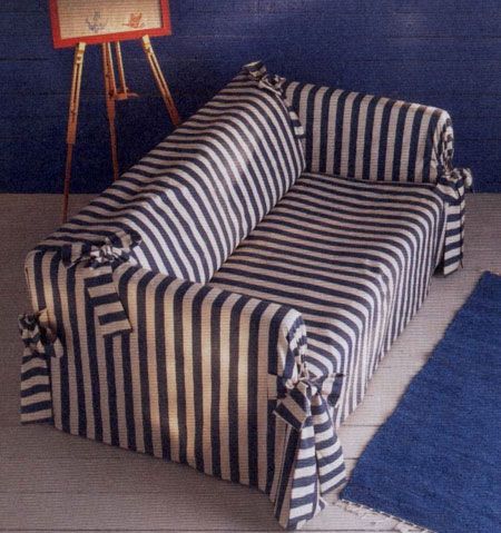 Housse de canapé à rayures