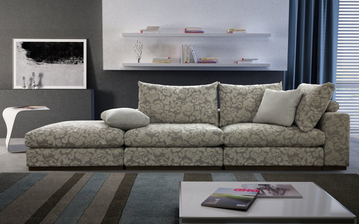 Canapé droit avec mécanisme dauphin