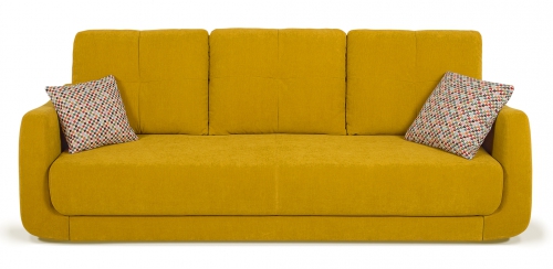 Un canapé jaune droit