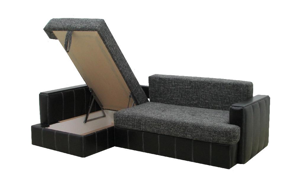 Canapé d'angle avec panier à linge