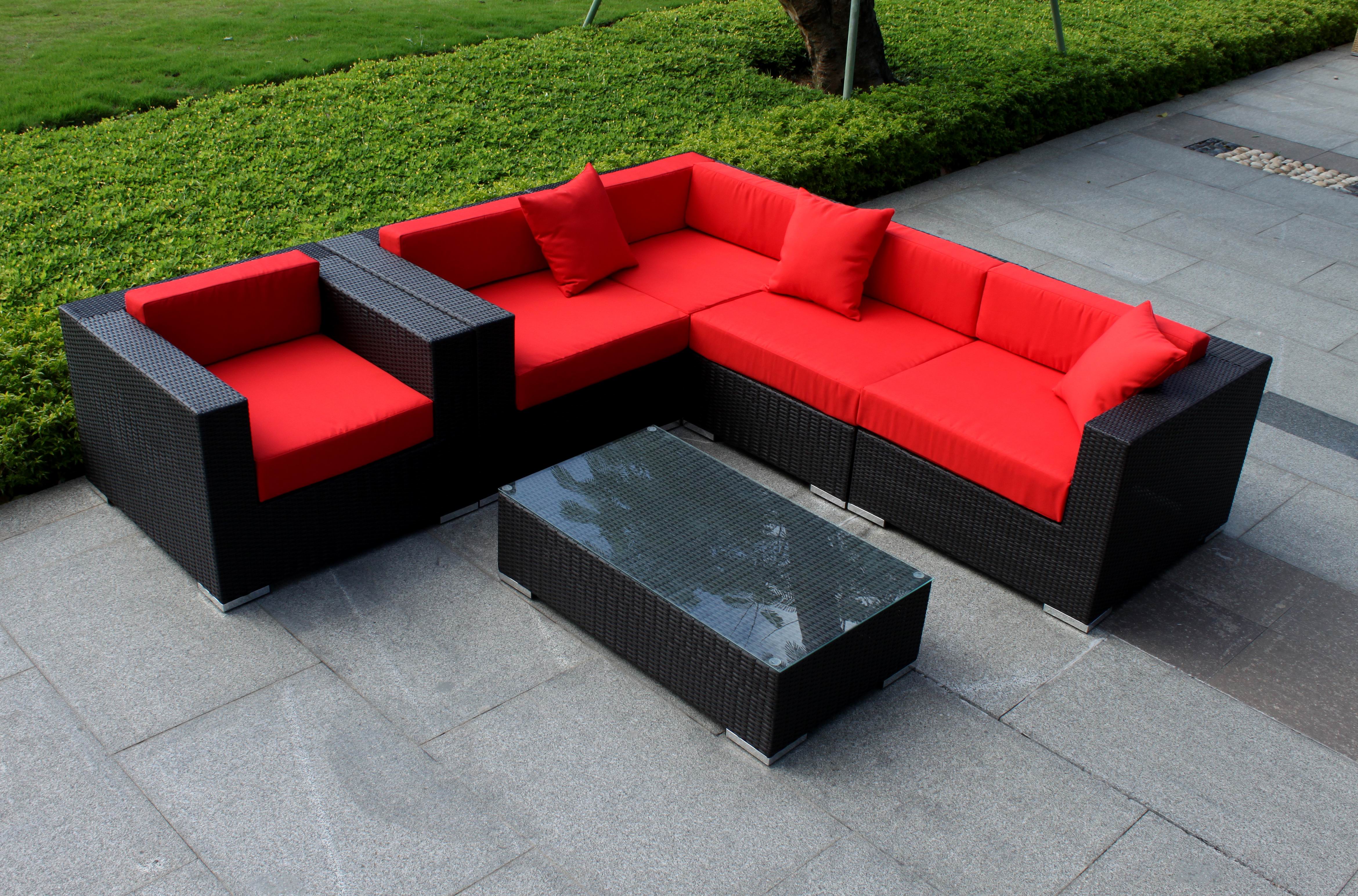 Canapé d'angle modulable en rotin