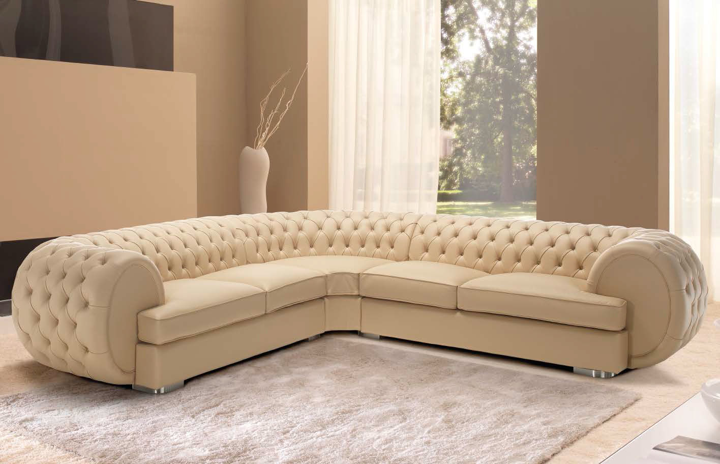 Canapé d'angle modulable beige