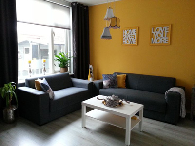 Tons noirs sur un canapé moderne