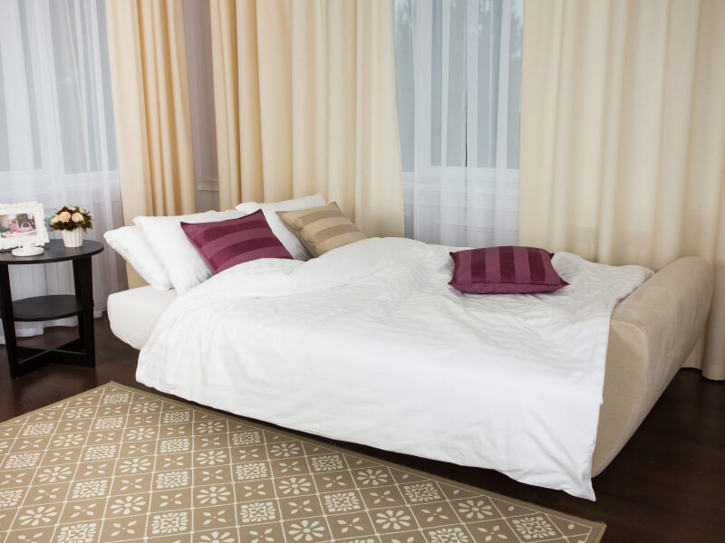 Le canapé Askona Sunrise déplié