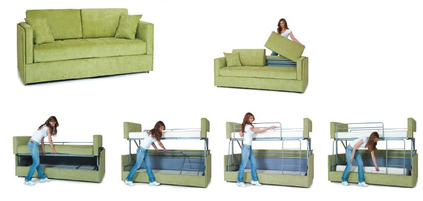 Canapé-lit en lit superposé