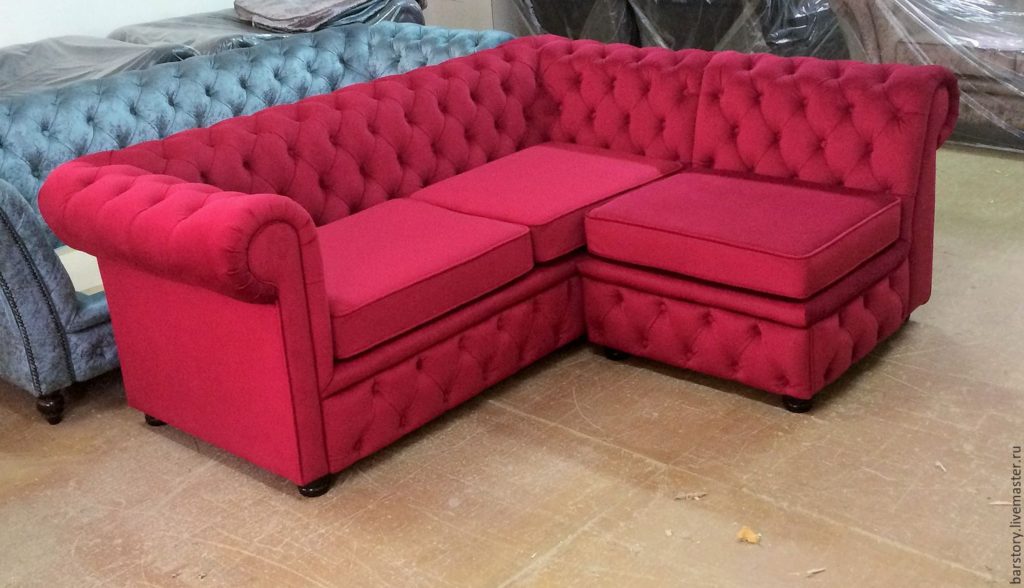 Canapé d'angle bordeaux