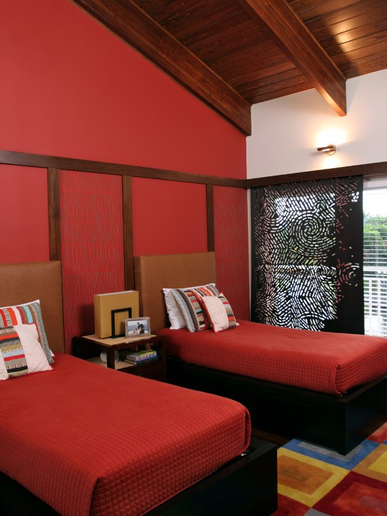 Design d'intérieur de chambre rouge
