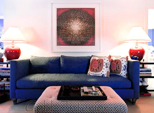 À quoi ressemble l'intérieur avec un canapé bleu