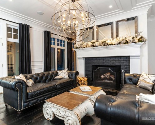 Canapés en cuir noir