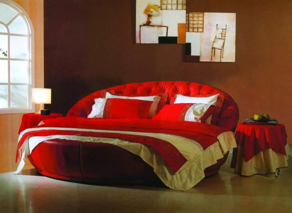 Lit rouge chic rond