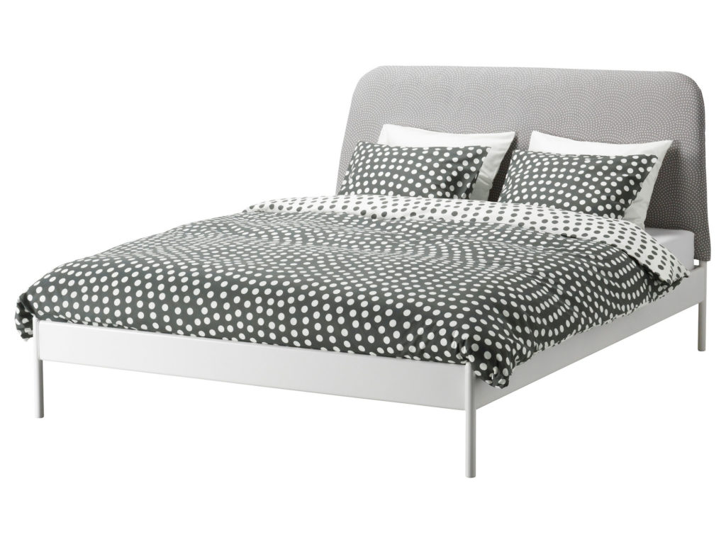 Lit haut gris pratique