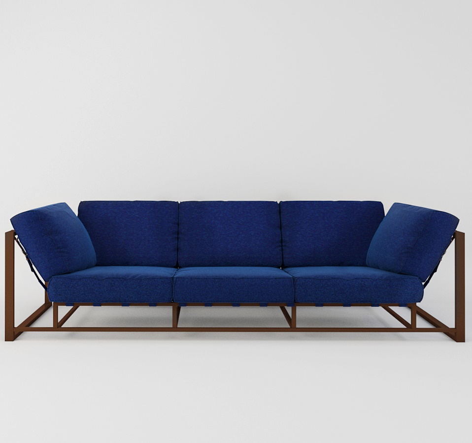 Grand canapé bleu